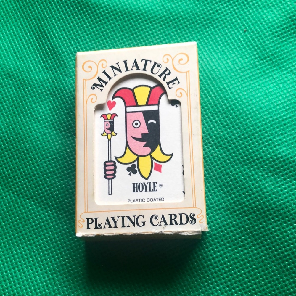 Miniature deck vintage hoyle playing cards and box